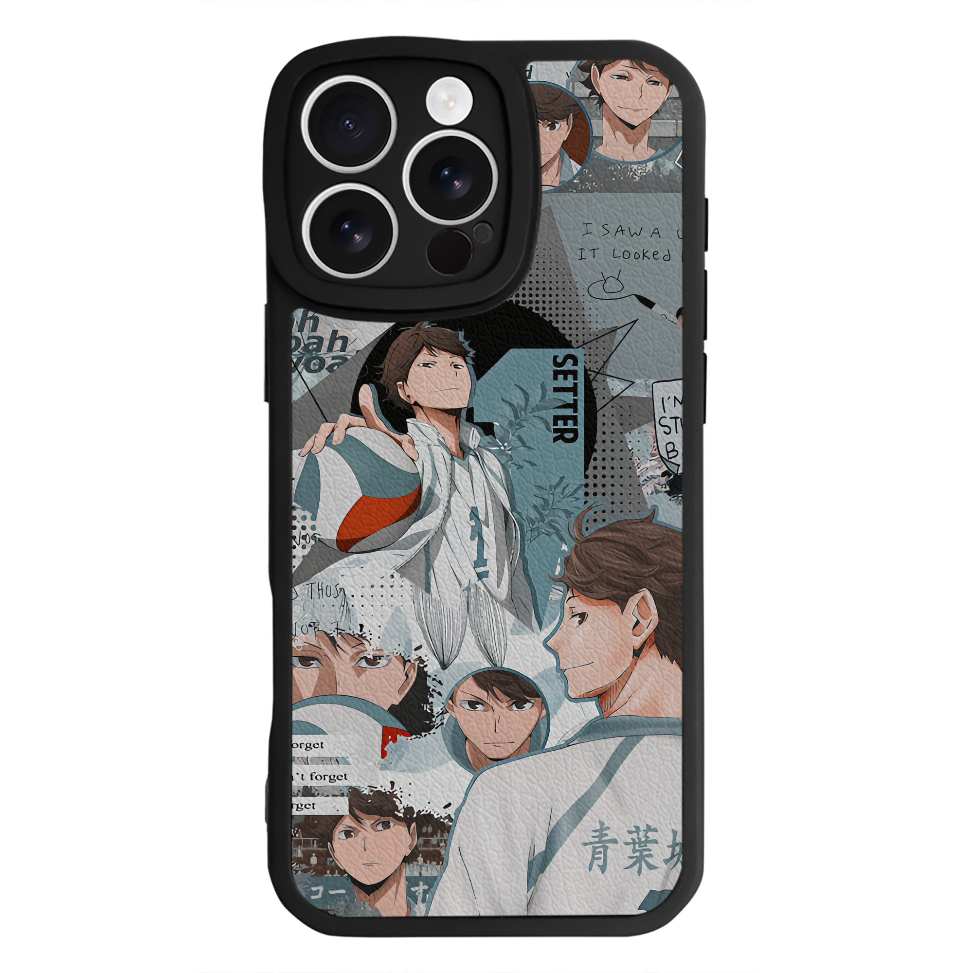 （画像用） ハイキュー!! Haikyu!! 【iPhone 16シリーズ対応】シリコンスマホケース（レザー調） 材質：シリコン